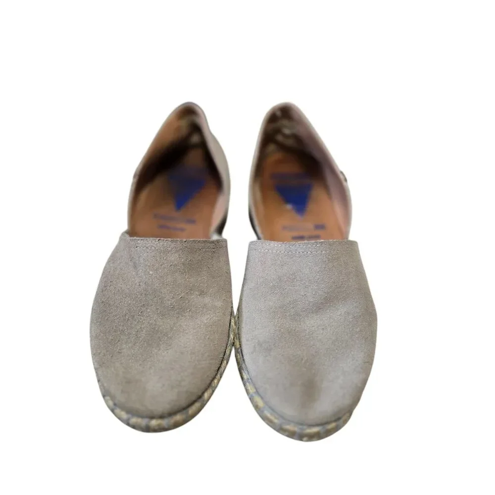 Verbenas‎ Gray Suede Espadrille Loafers Sz 39 Slip-On Casual Flats